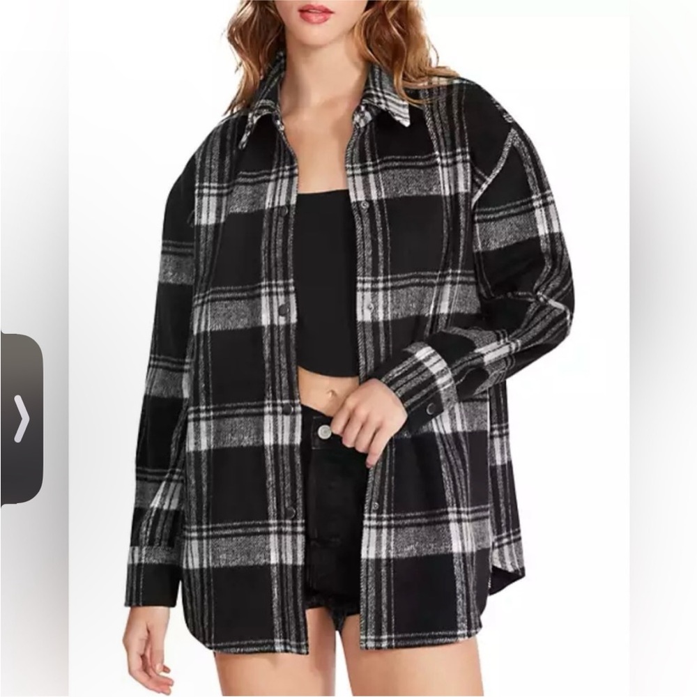 Steve Madden Sophia shacket flannel shirt jacket small NWT